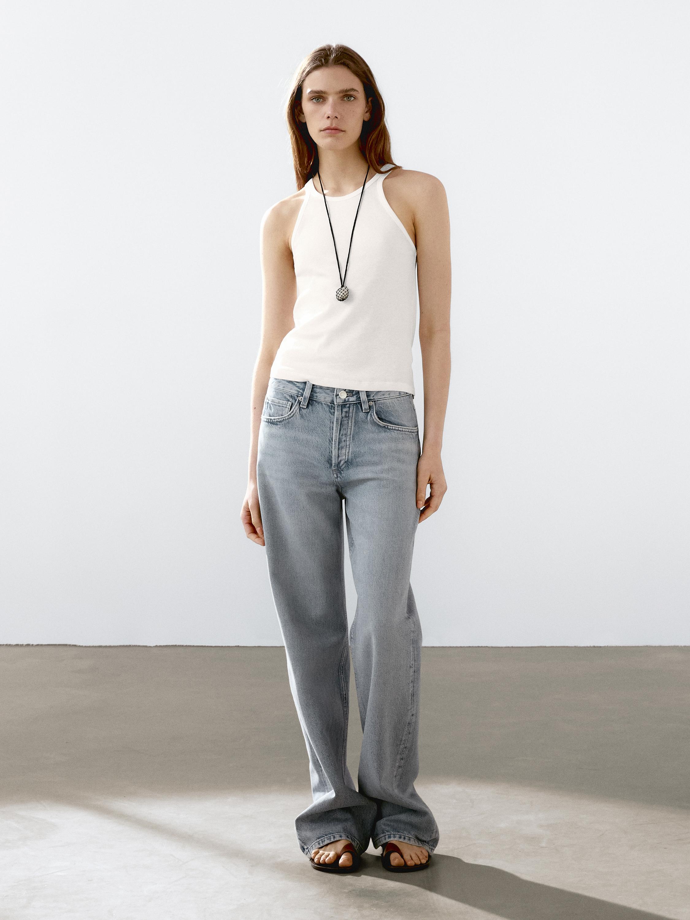 Débardeur 100 % coton à encolure américaine